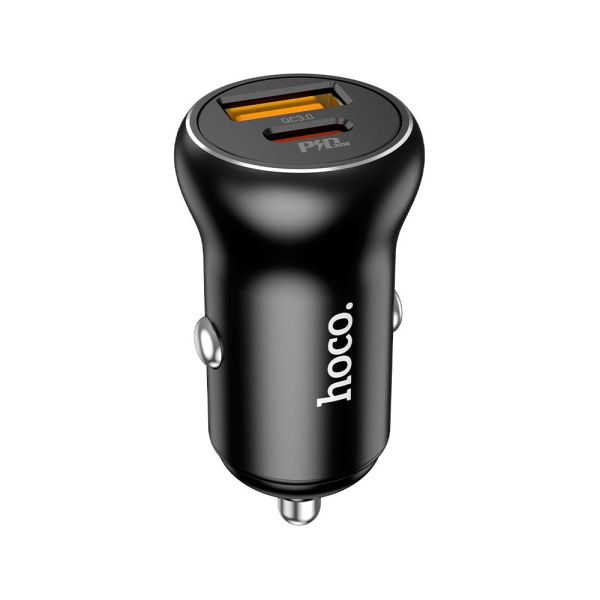 АЗУ HOCO NZ5 USB+Type-C PD 30W+QC3.0, 3.0A, черный